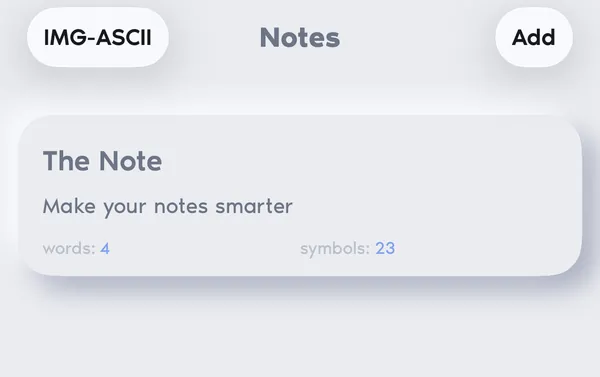 A saved note in the texts library of the app